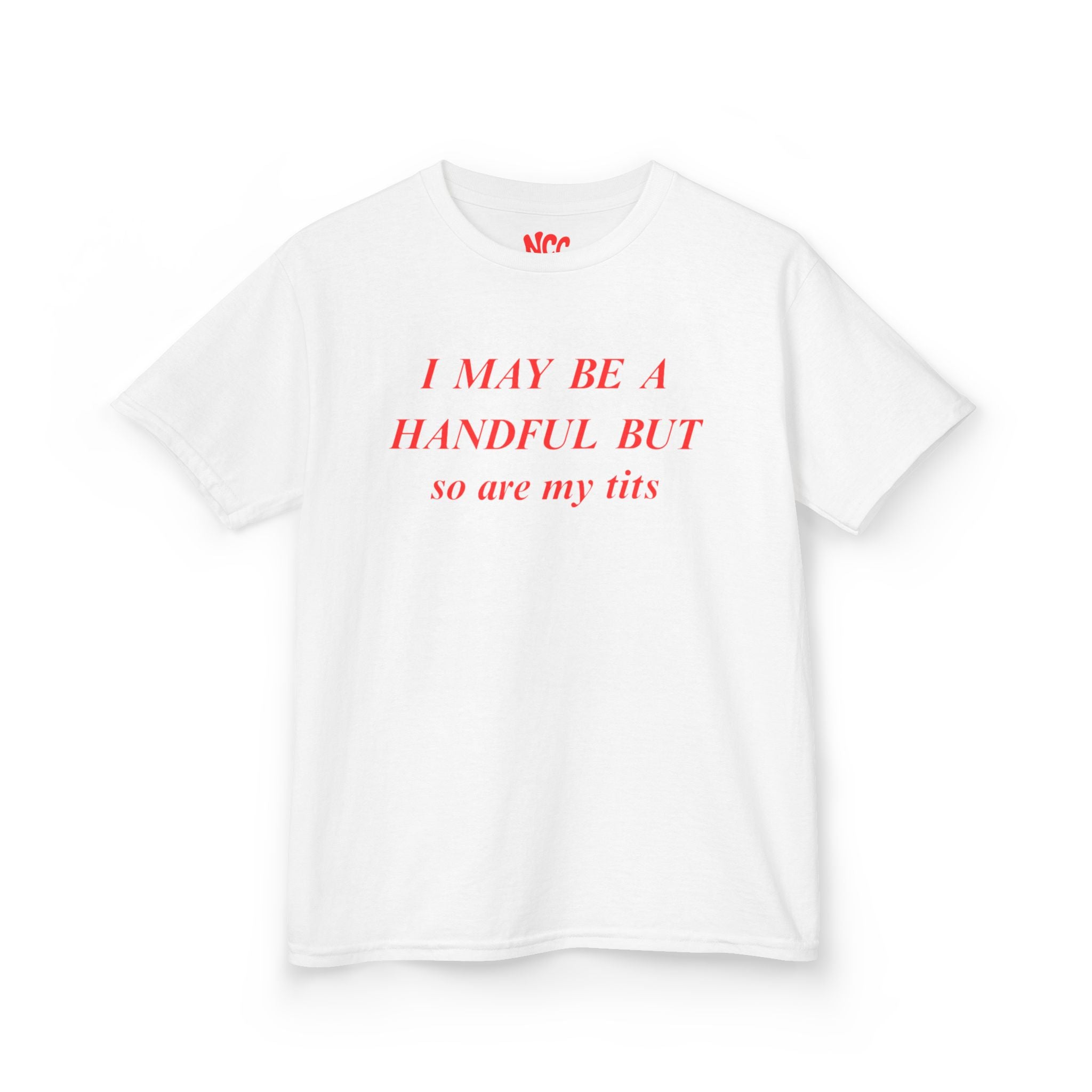I May Be A Handful baby tee